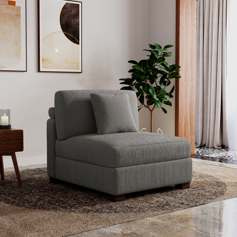 Upholstered Accent Chair, Light Grey
