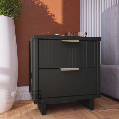 Granville 18" Nightstand in Black (2-Drawer)