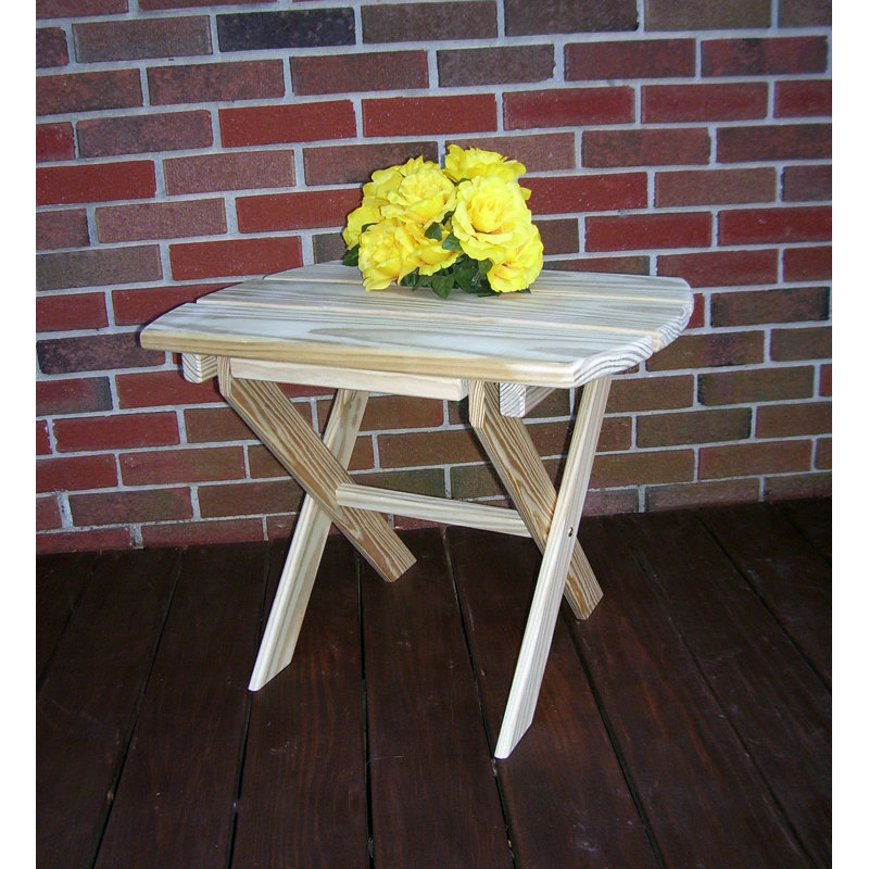 Anika Rectangular Pine Folding Outdoor Side Table , 18'' in. W 16'' in. D, Unfinished