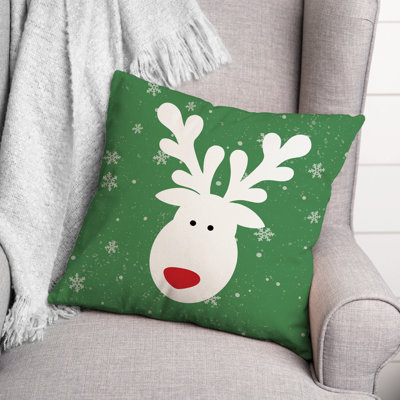  Reindeer Square Throw Cushion
