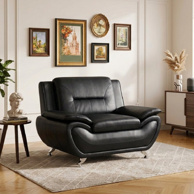 46" Faux Leather Sofa