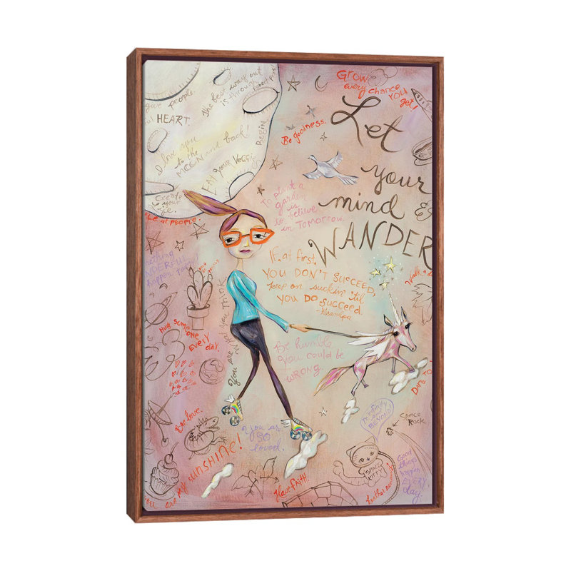 «Let Your Mind Wander» par Heather Renaux - impression d'art graphique, Toile avec cadre brun, H 40 po x l 26 po x P 1,5 po