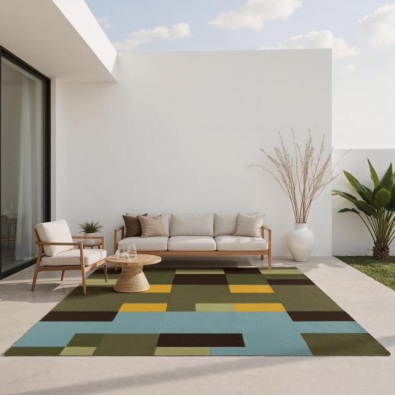 Tapis intérieur et extérieur Mosaic Terrain, Rectangle 1 pi 6 po x 2 pi 6 po
