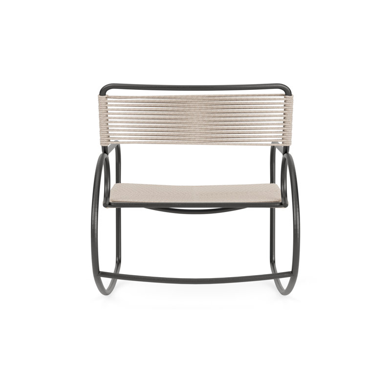 Walter Lamb Outdoor Rocker Chair, Dove/Beige