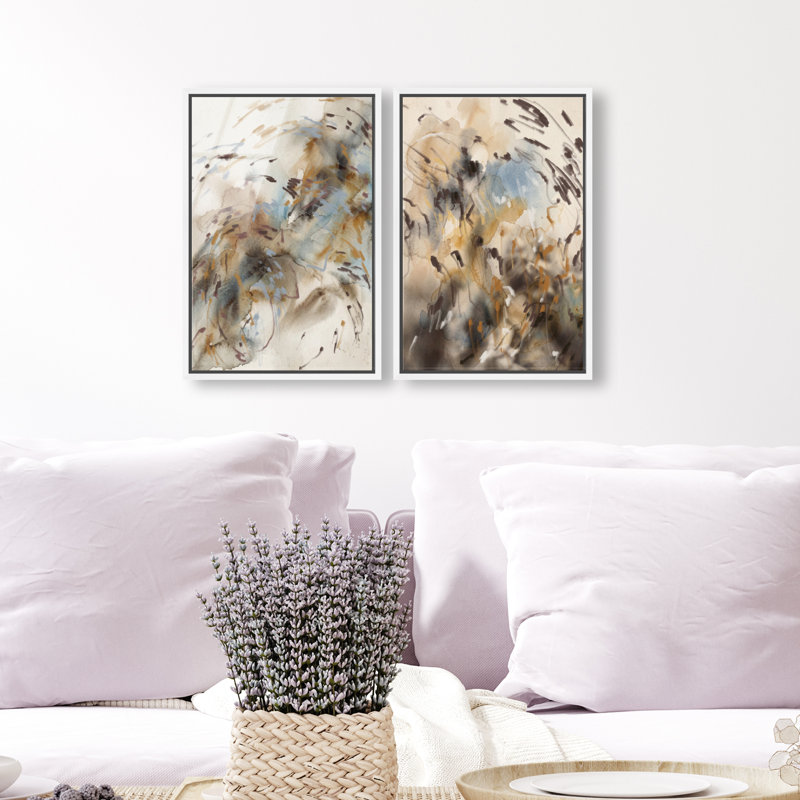 Mindfulness Set Set by Oliver Gal, 110"H x 74"W, White Floater Frame