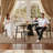 Upholstered Metal Frame Dining Chair (Set of 2) - Beige Side Chair-1034402591