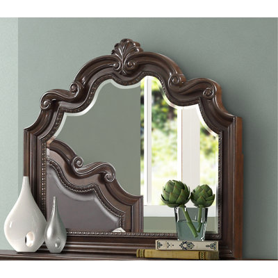 Miroir ornemental en acajou (miroir seulement)