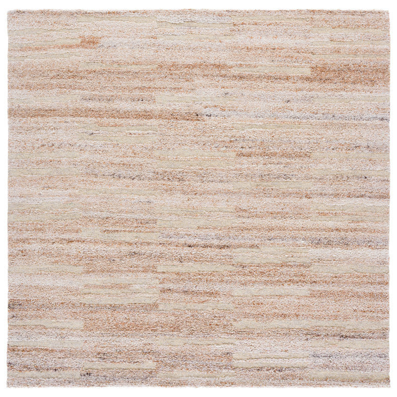 Pine Hand Tufted Performance No Pattern Rug, Square 6'