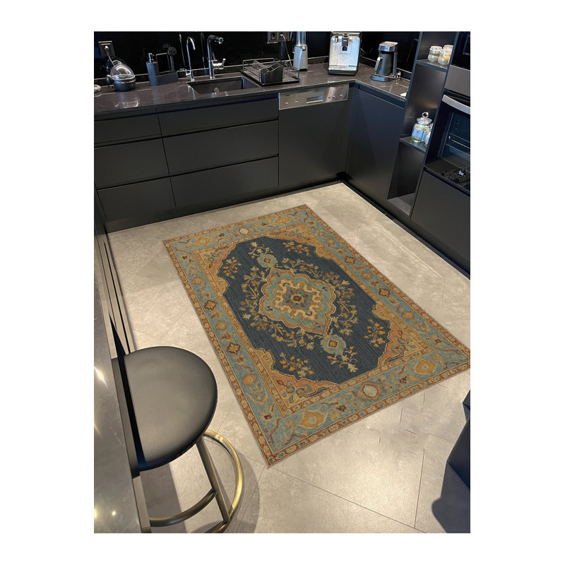 Tapis brun tissé à motif traditionnel lavable Mosso, 3 pi 11 po x 5 pi 11 po