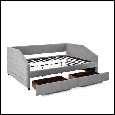 Elegant Daybed with Two Drawers, Upholstered Sofa Bed for Modern and Space-Efficient Living