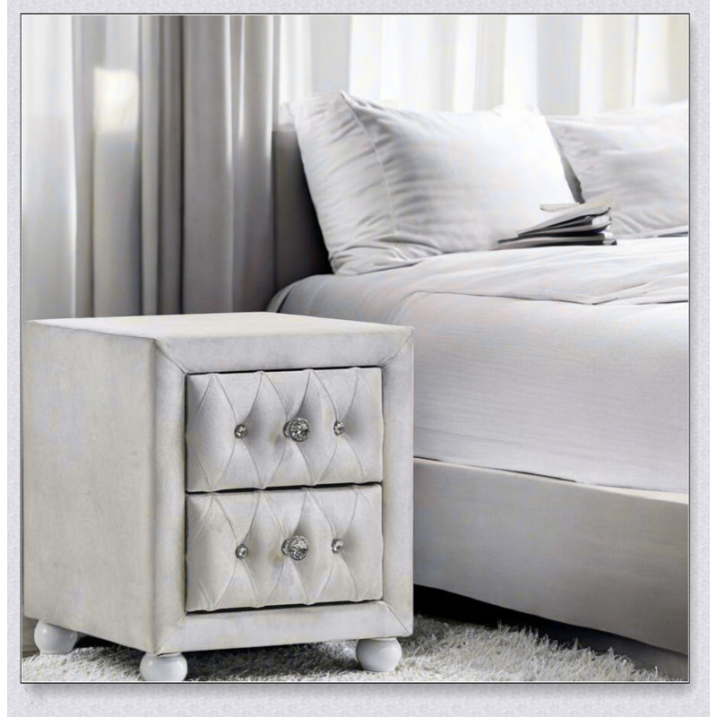 Table de chevet en tissu, Beige