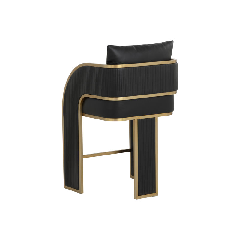 BAZ Upholstered Stool, Black, Counter Stool (26” Seat Height)