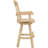 Bruce Square Slat Back Rustic Log Cabin Style Bar Stool, Unfinished-126402282-126402261
