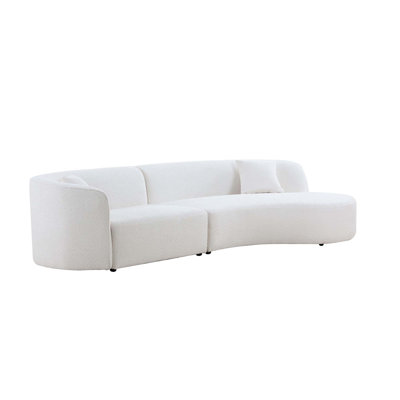 Ensemble de canapé de luxe 2 pièces avec canapé courbé et méridienne de style moderne