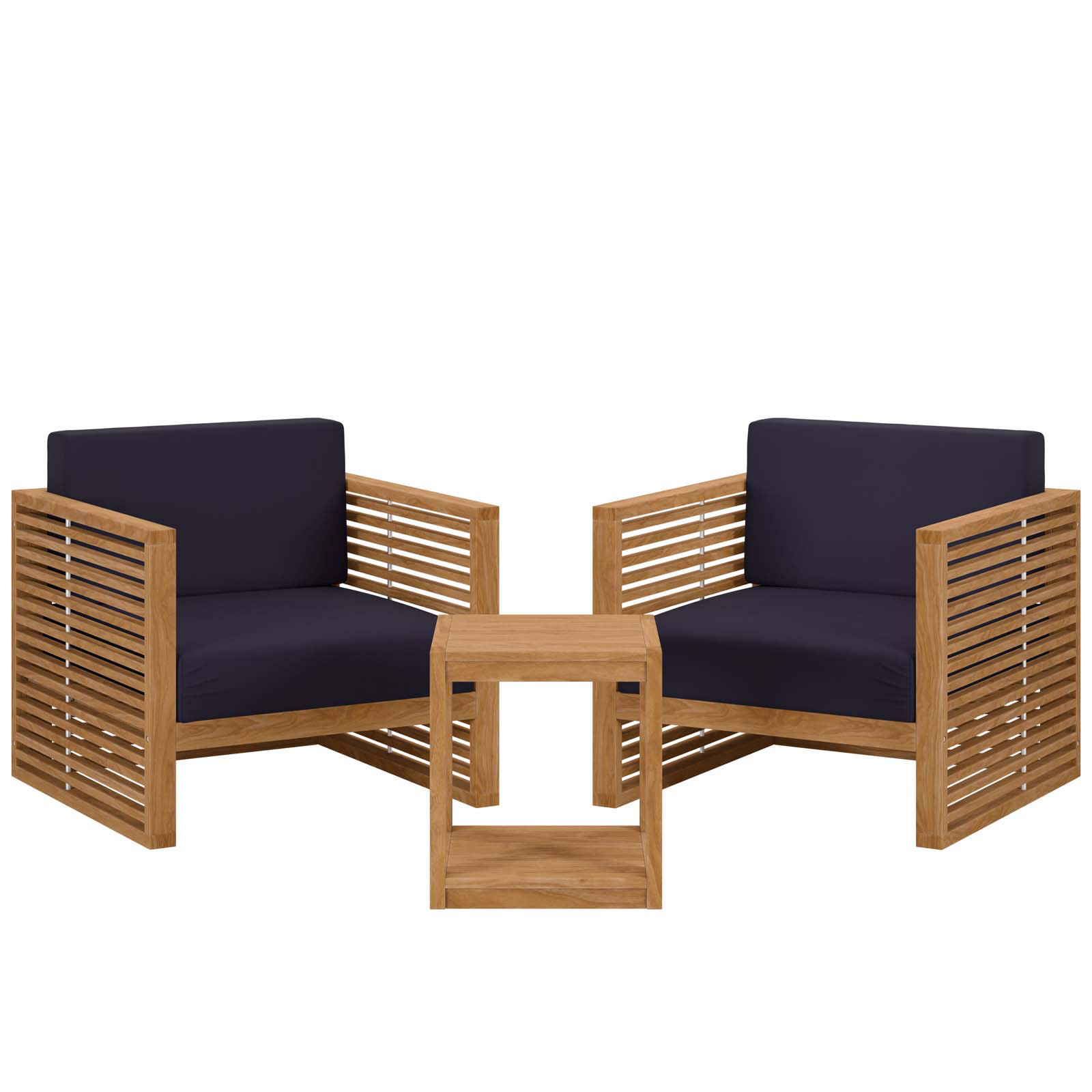 Joss & Main Alesia 3Piece Teak Wood Outdoor Patio Outdoor Patio Set Wayfair