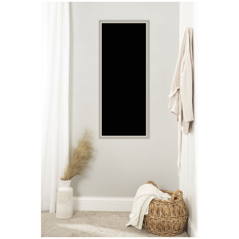 Tableau d'affichage en lin encadré en tissu, Noir, H 42 po x l 18 po x P 1,25 po, Argent Florence