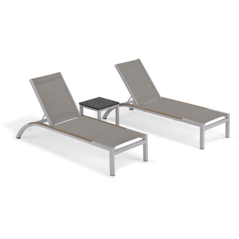 Argento and Travira Outdoor Chaise Lounge, Titanium