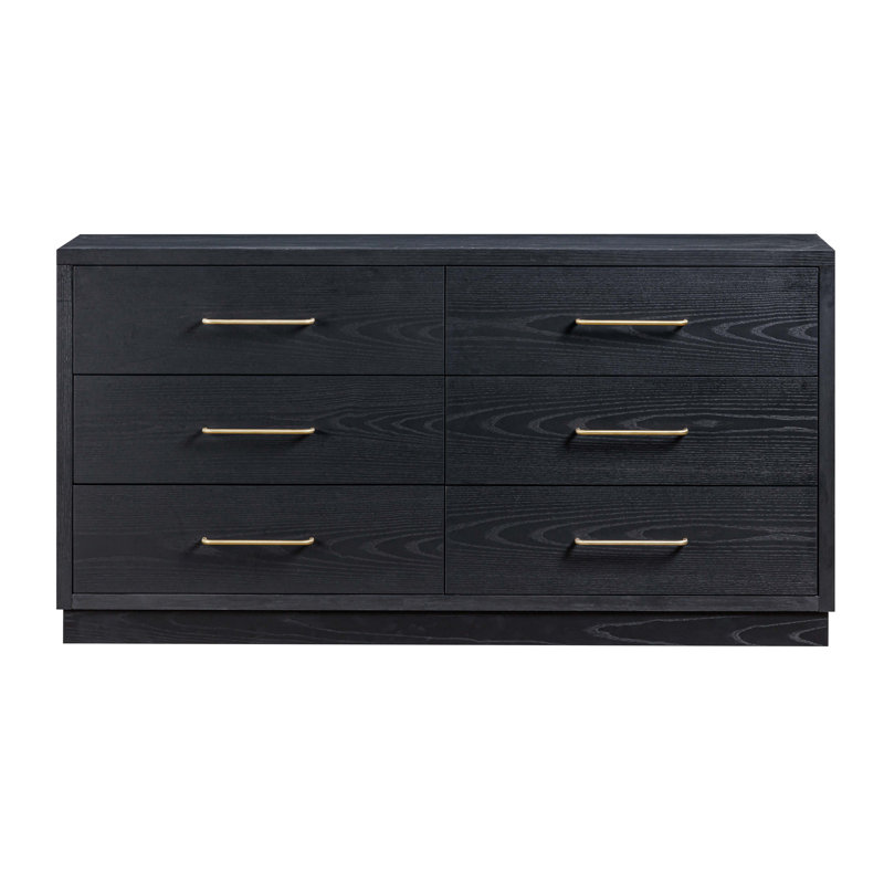 Commode en bois naturel Marlow, Noir, noir, noir, noir