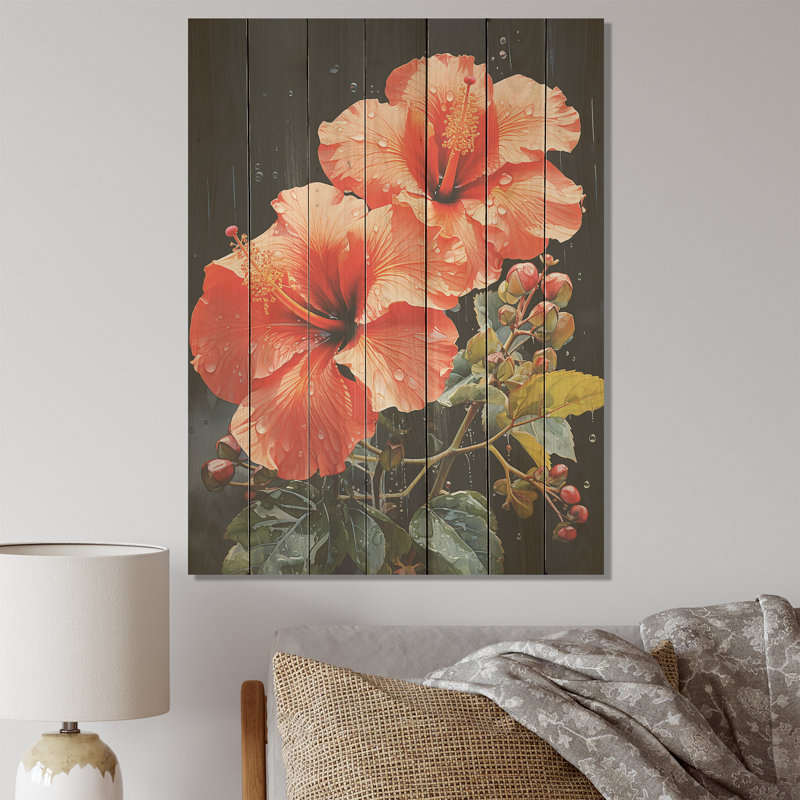 Hibiscus tropical - rose, H 20 po x l 10 po