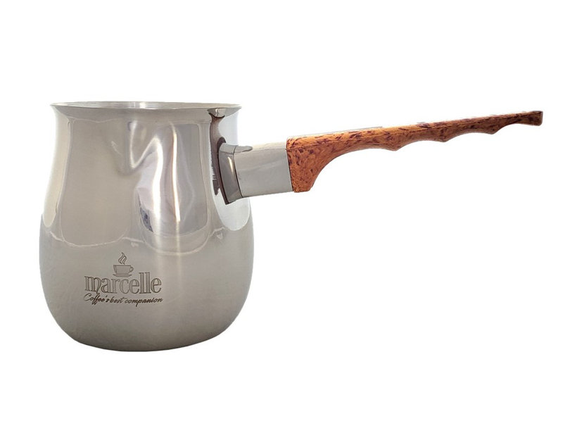 Marcelle Stainless Steel Milk/Coffee Warmer/Frothing Pitcher, 4.5" H x 9.25" W x 3.75" D
