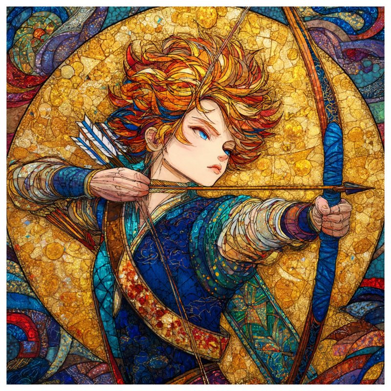 Stained Glass Archer Bath Mat, 34in W x 21in L
