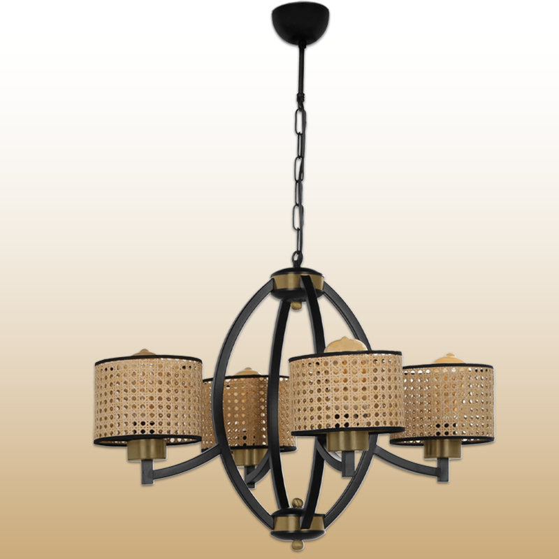 Lustre vintage 4 lumières, Noir