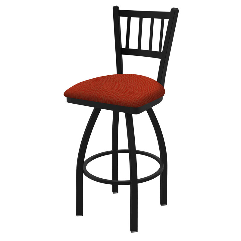 Tabouret pivotant XL 810 Contessa, Noir froissé, Tissu - graphite coquelicot