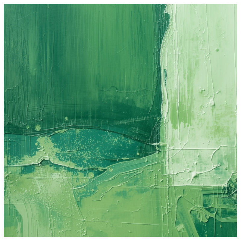 Couvertures vertes abstraites texturées, L 60 po x H 80 po