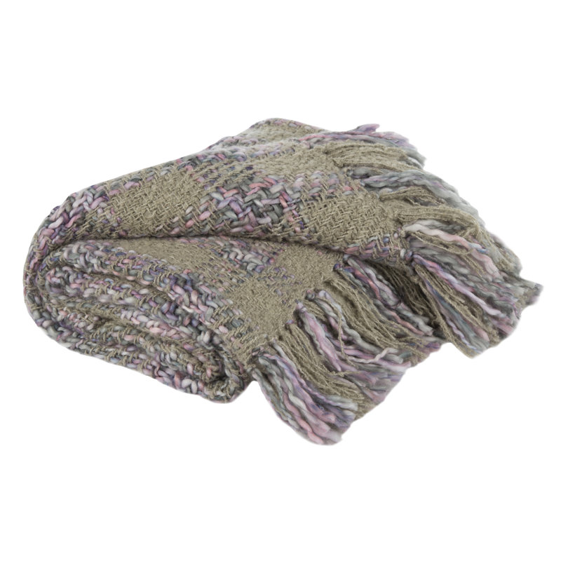 Knitted Throw Blanket, 60" L x 50" W x 1" D