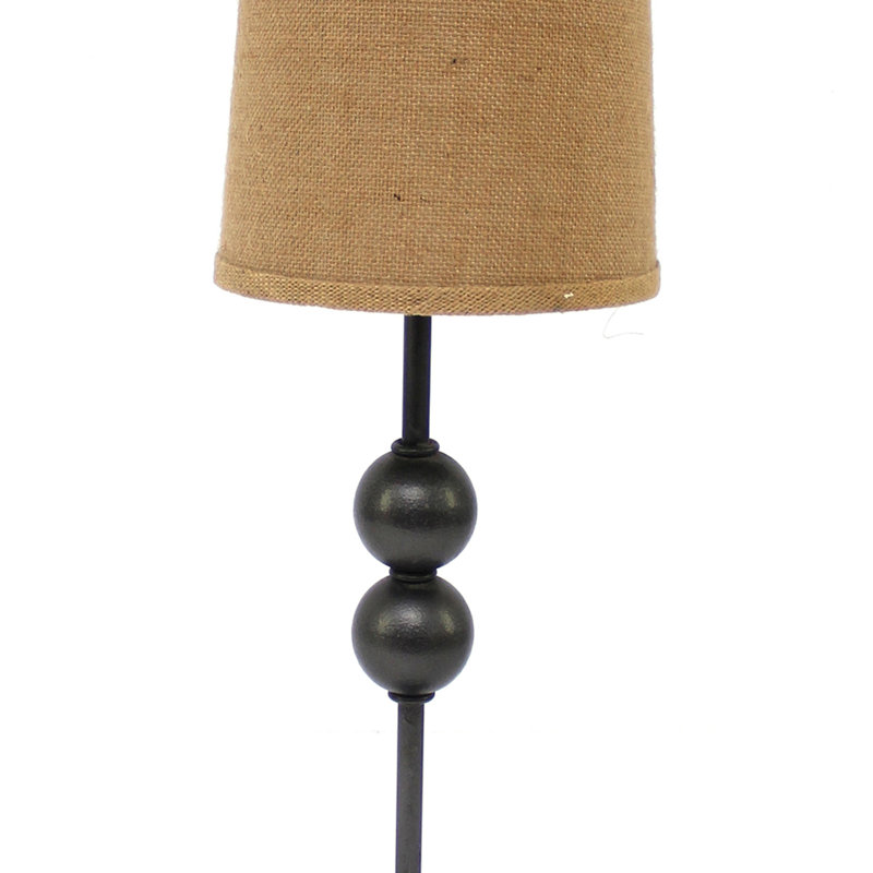 Lampe de table en métal avec abat-jour conique et base ronde, noir