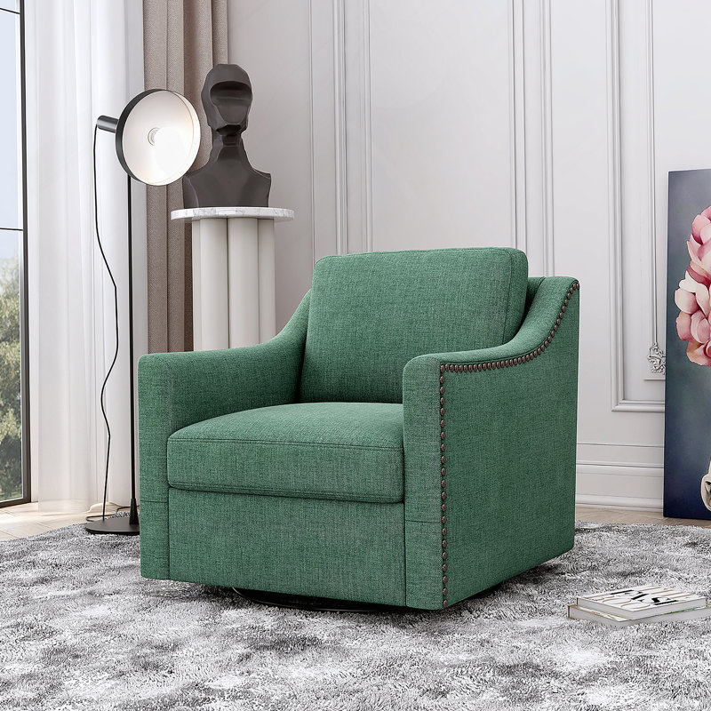Fauteuil pivotant en lin et coton