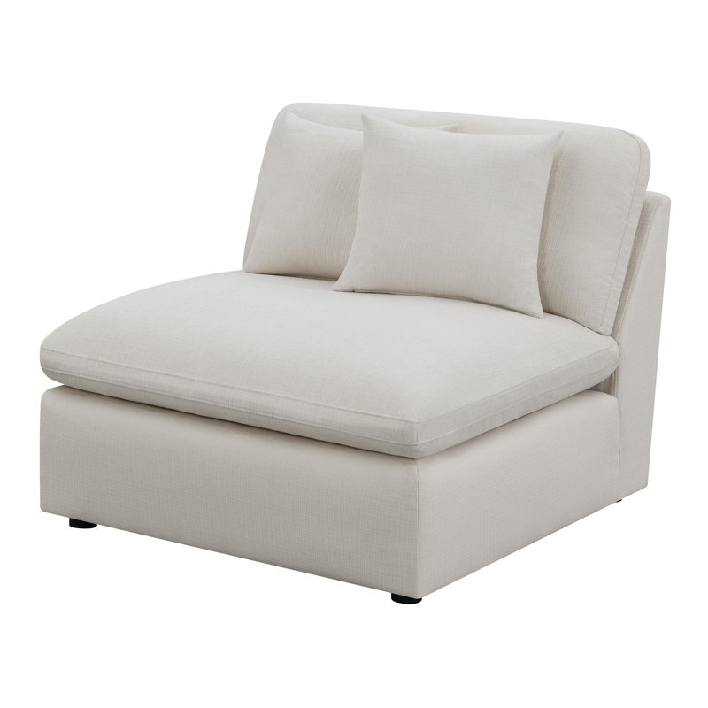 Fauteuil rembourré ivoire