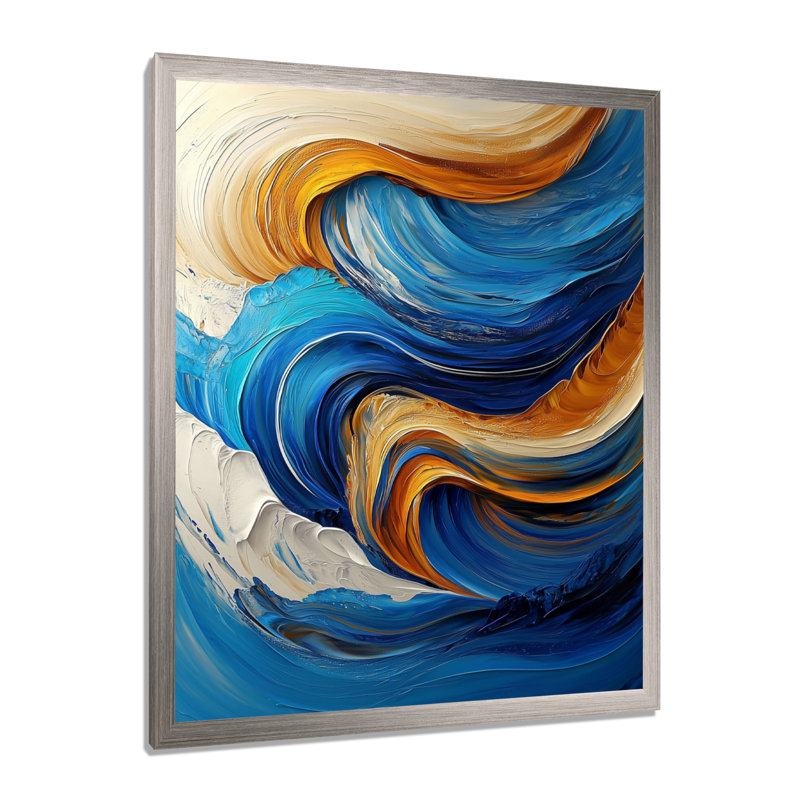 Omead - impressions sur toile abstraites, Argent argent, H 20 po x l 12 po, Reproduction encadrée d'une seule photo