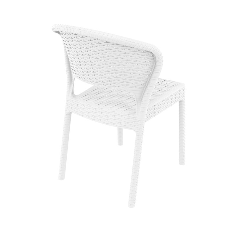Chaise d'appoint empilable Coral, Blanc