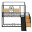Lit superposé en métal avec glissière et escalier de rangement-1417388618