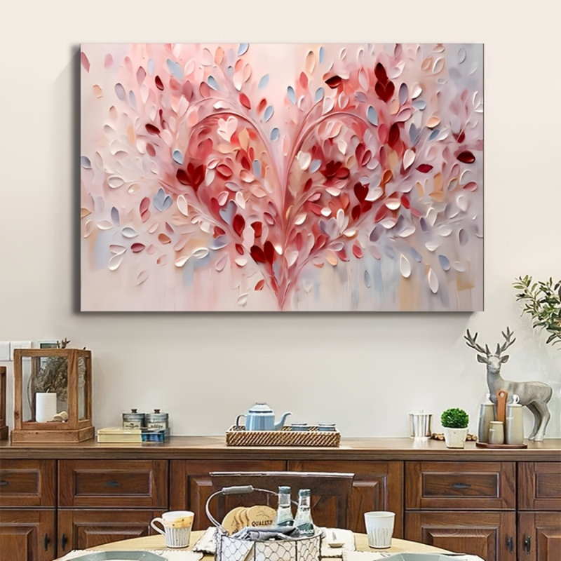 Impression sur toile romantique avec cœur texturé romantique - Urban Studio, 40*28 pouces (100*70*2 cm)