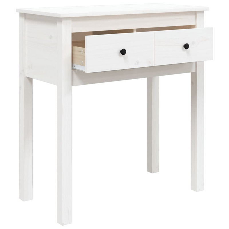 Wightman 100Cm Solid Wood Console Table, White, 75 H x 75 W x 35 D