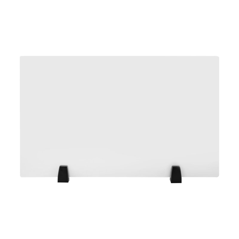 Frosted Acrylic Clamp-On Desk Privacy Panels, 30 x 18 Inch