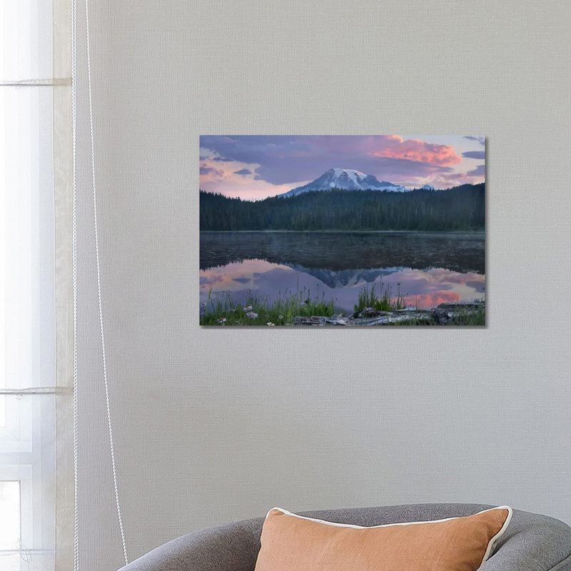 Mount Rainier and Reflection Lake, Mount Rainier National Park, Washington II 1 Piece Wrapped Canvas Wall Art