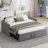 Velvet Daybed with Extended Pop Up Trundle-1126601966