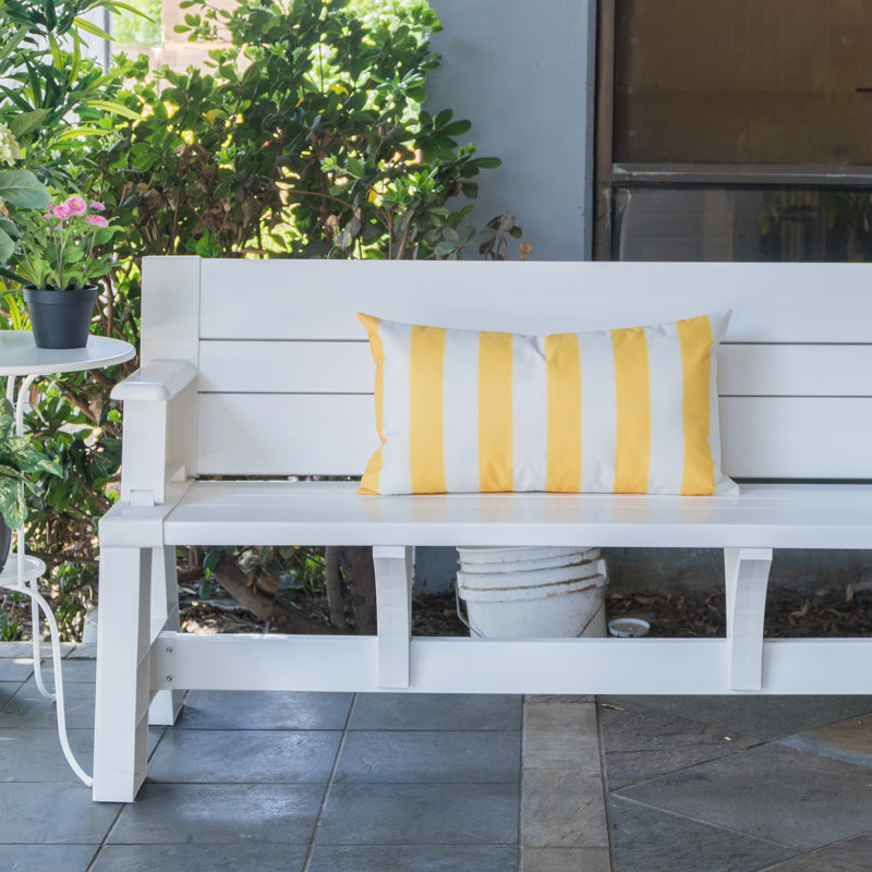 Josephine Striped Outdoor Reversible Throw Pillow, Yellow