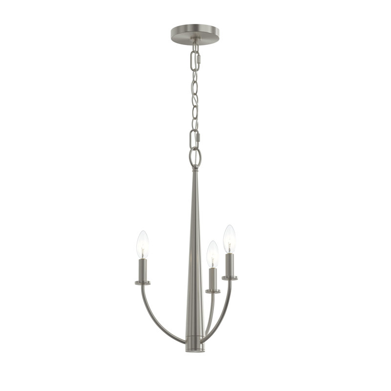 Lustre à trois lumières Jheni, Nickel brossé, 12