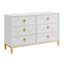 Commode 6 tiroirs Lomita en blanc et or