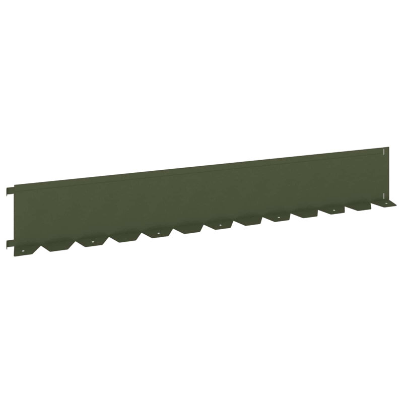 102 cm W Steel Lawn Edging Fencing with 30, 15cm H x 102cm W, Olive Green