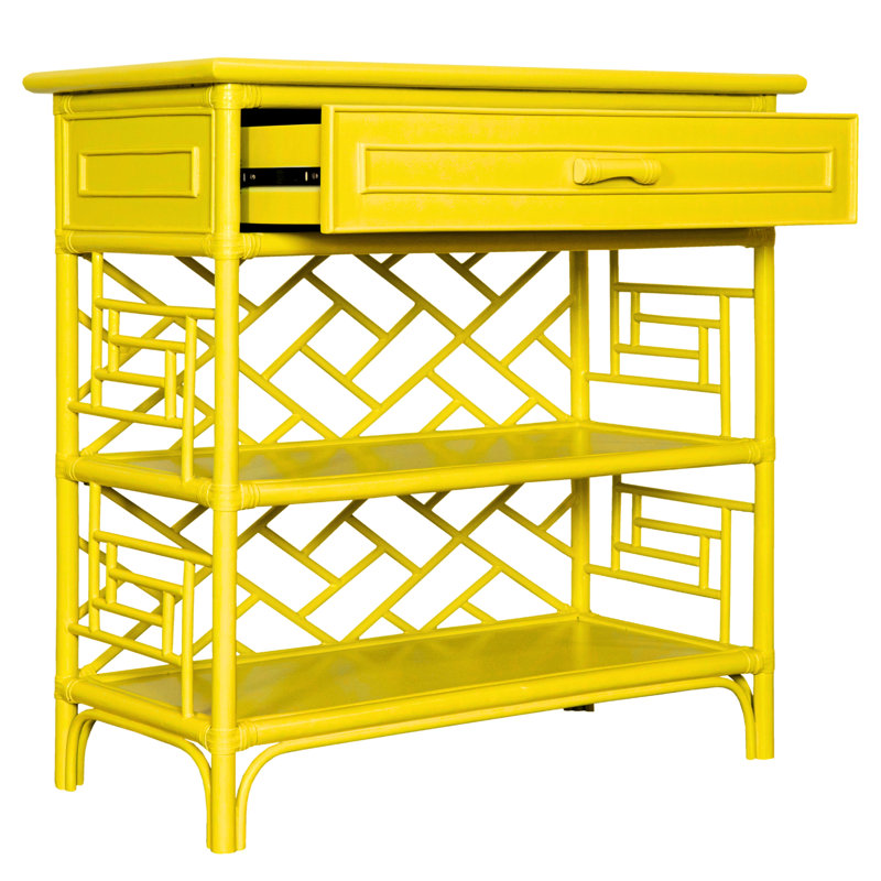Chippendale End Table with Storage, Sunflower Yellow