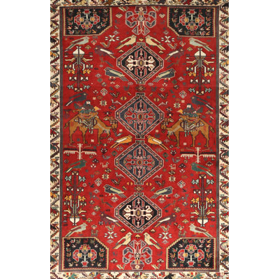 Tapis traditionnel rouge / beige / noir