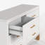 Commode 6 tiroirs, commode de rangement moderne avec poignées en métal et pieds en bois massif-2030036224