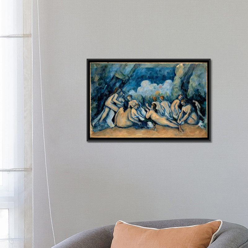 «The Bathers» par Paul Cezanne, reproduction d'art sur toile tendue, H 18 po x l 26 po x P 1,5 po, Pas de tapis