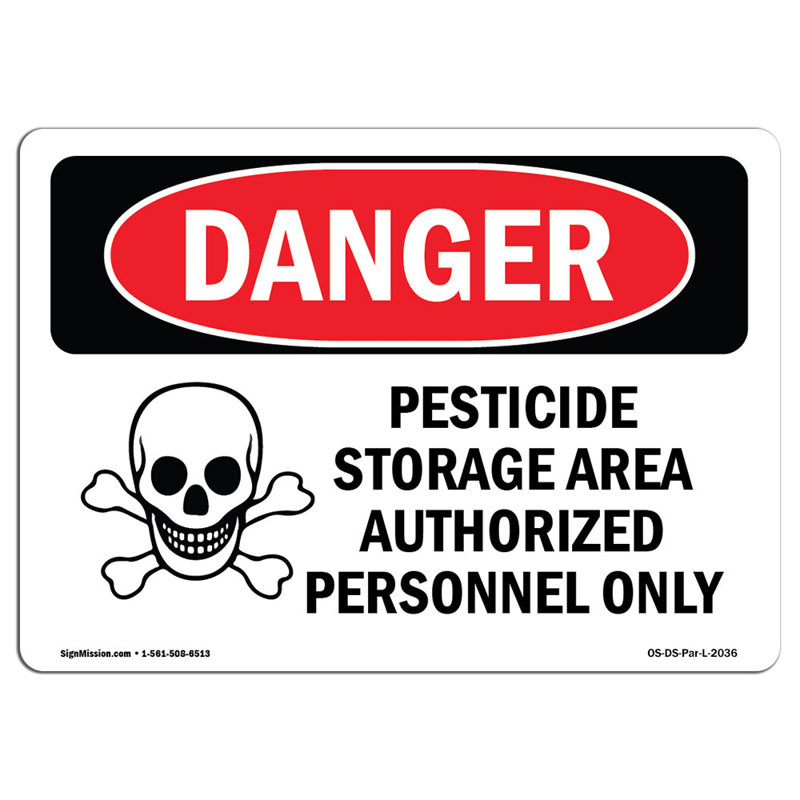 Danger Sign, 12" H x 18" W x 0.1" D