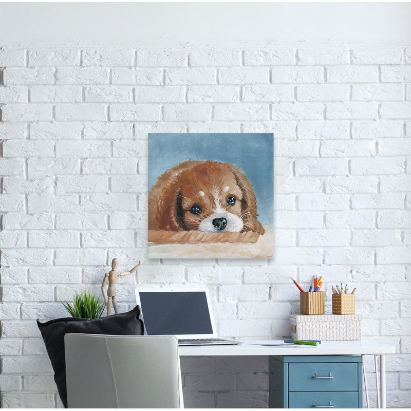 Teary-Eyed Pup - Wrapped Canvas Painting, 45cm H x 45cm W x 2cm D